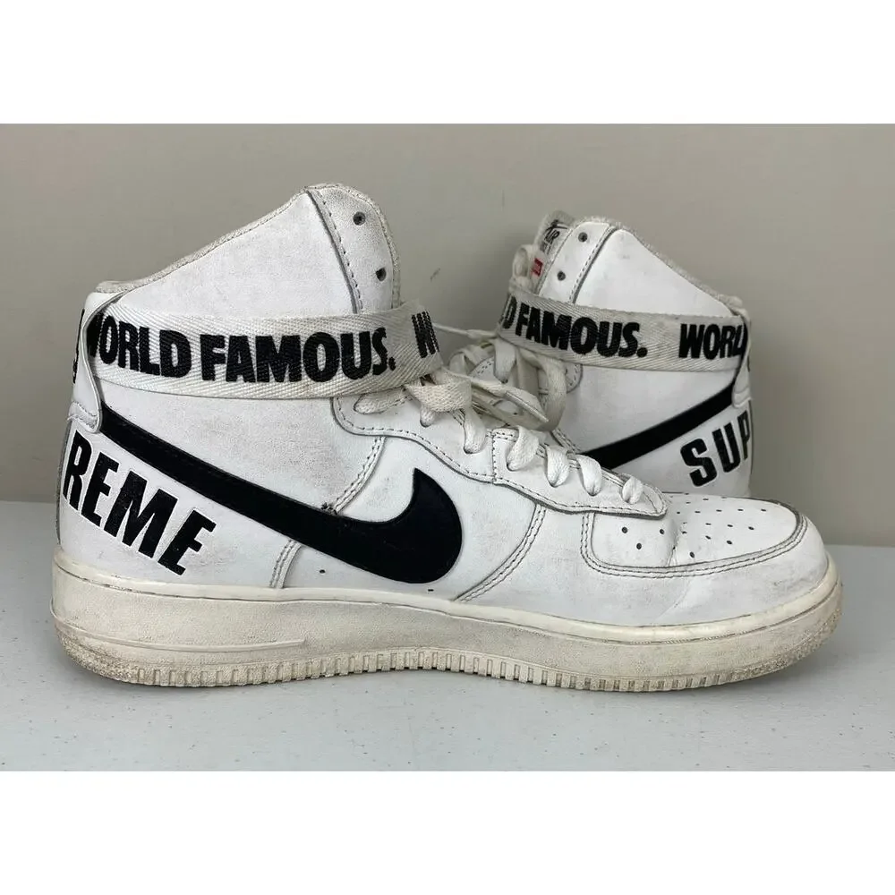 Nike Supreme AF1 Air Force One High World Famous leather sneakers shoes 10